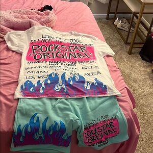 White and Blue Athletic Shorts for Active Days